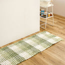 ワッフル風マット チェック柄 エルフ グリーン 45×180 メーカー直送 ▼返品・キャンセル不可【他商品との同時購入不可】