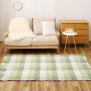 ワッフル風ラグ チェック柄 エルフ グリーン 130×190 メーカー直送 ▼返品・キャンセル不可【他商品との同時購入不可】