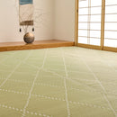 洗えるい草風カーペット モンド 江戸間8畳 グリーン メーカー直送 ▼返品・キャンセル不可【他商品との同時購入不可】