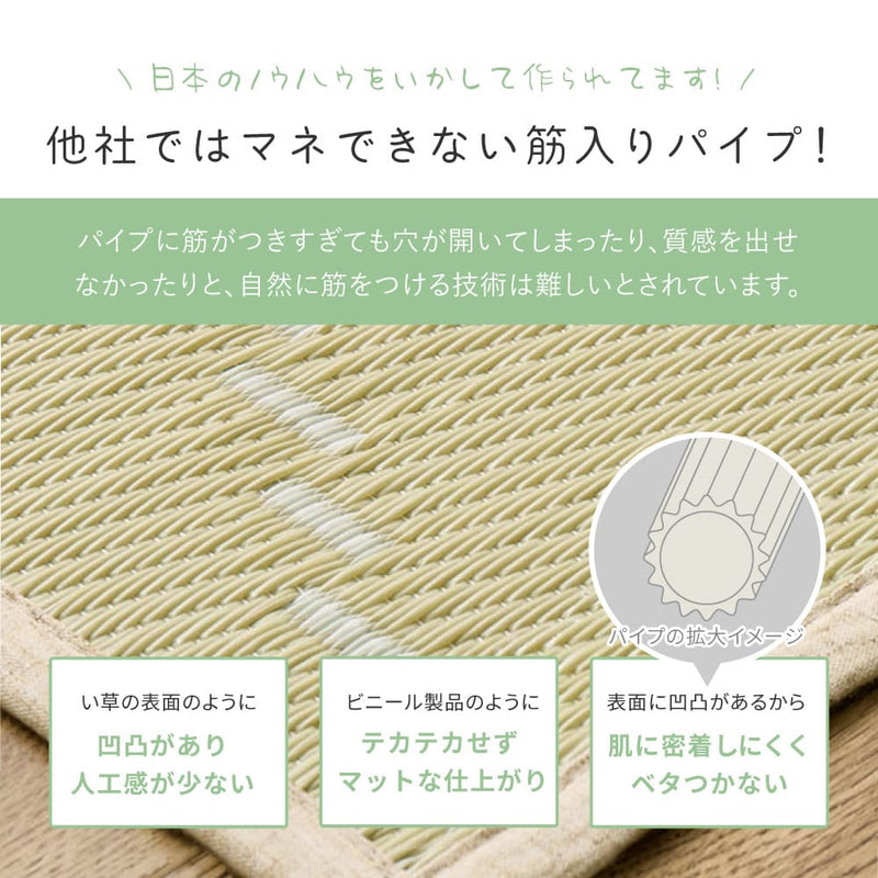 裏付き 洗えるい草風カーペット モンド 江戸間4.5畳 アイボリー メーカー直送 ▼返品・キャンセル不可【他商品との同時購入不可
