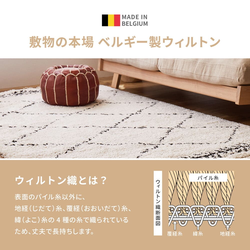ベルギー製 ウィルトンラグ BOHO ベニワレン200x200 【直送品】 返品