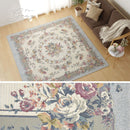 ゴブランシェニールラグ ブーケ 約230×230cm ベージュ 【直送品】 返品・キャンセル・他商品と同時購入は不可