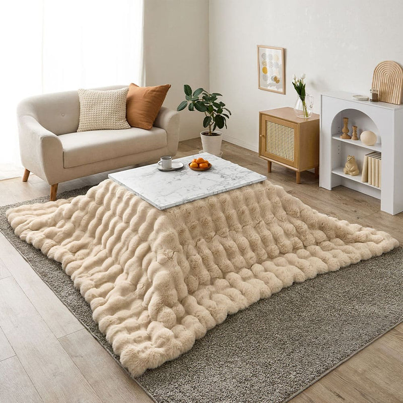 こたつ布団 ルナ 約190×190cm ベージュ メーカー直送 ▼返品・キャンセル不可【他商品との同時購入不可】