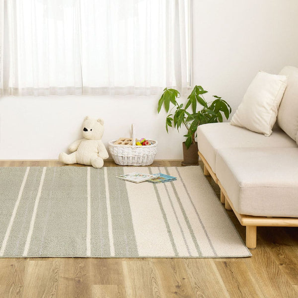 綿混タフトラグ モーリム 約130×185cm グリーン メーカー直送 ▼返品・キャンセル不可【他商品との同時購入不可】