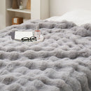 ポコポコ毛布 ルナ ダブル 約180×200cm グレー メーカー直送 ▼返品・キャンセル不可【他商品との同時購入不可】