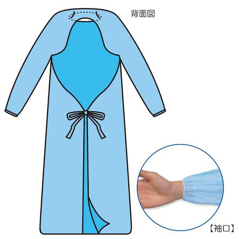 ビニールエプロン 袖つき M 076393 メーカー直送 ▼返品・キャンセル不可【他商品との同時購入不可】