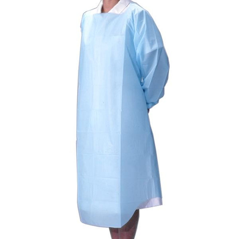 ビニールエプロン 袖つき L 076394 メーカー直送 ▼返品・キャンセル不可【他商品との同時購入不可】