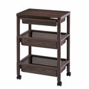 不動技研 ウッドテーブルワゴンWTW3HS ブラウン