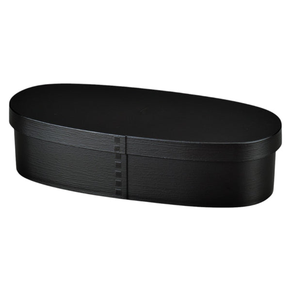 たつみや スリム曲げわっぱ一段弁当 マットブラック