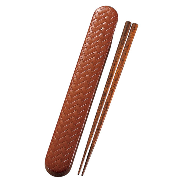 たつみや あじろスライド箸箱セット 春慶 18．0