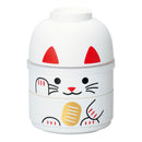 たつみや こけし二段弁当 まねきねこ 白