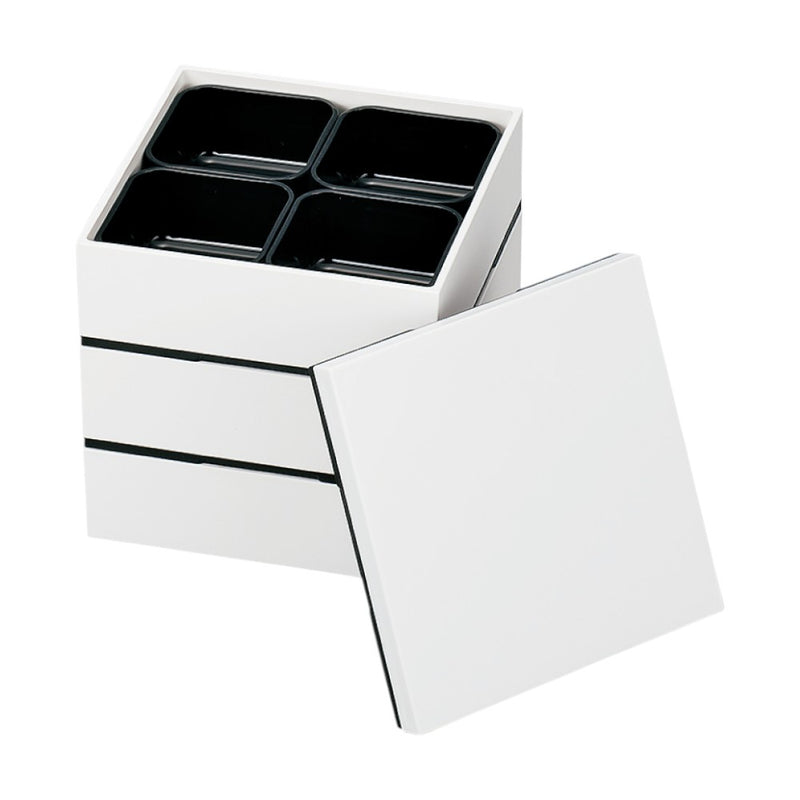 たつみや レンジ対応15．0角三段重 ホワイト