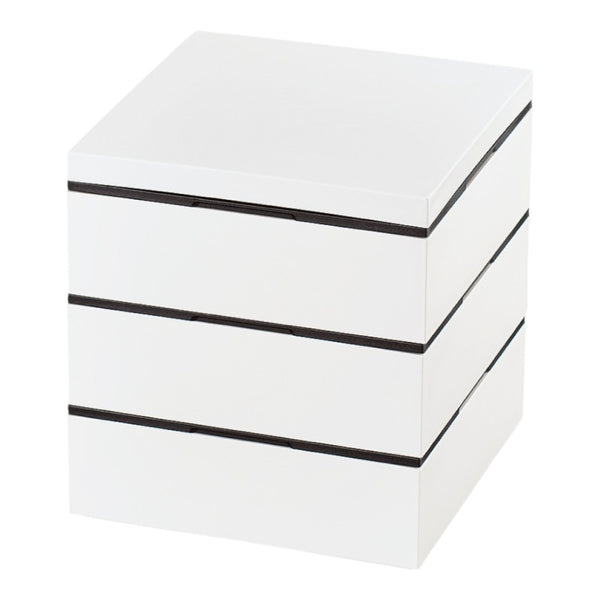 たつみや レンジ対応18．0角三段重 ホワイト