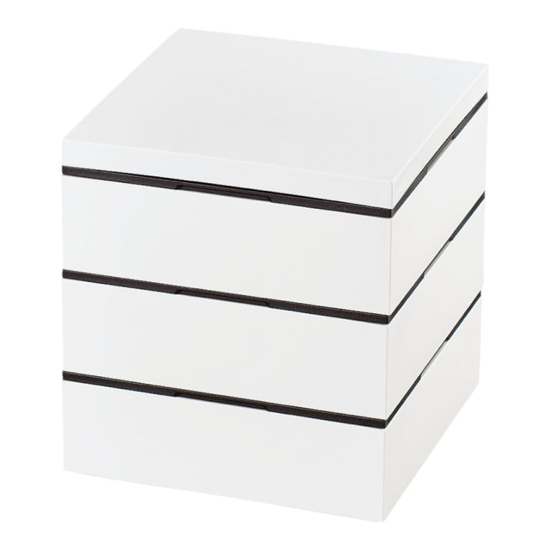 たつみや レンジ対応18．0角三段重 ホワイト