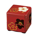 たつみや ミニお重珍味角 朱華文様梅