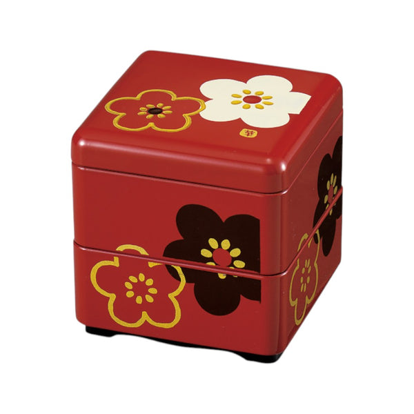 たつみや ミニお重珍味角 朱華文様梅