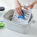 伊勢藤 折りたためるつけ置き洗いバケツ ホワイト