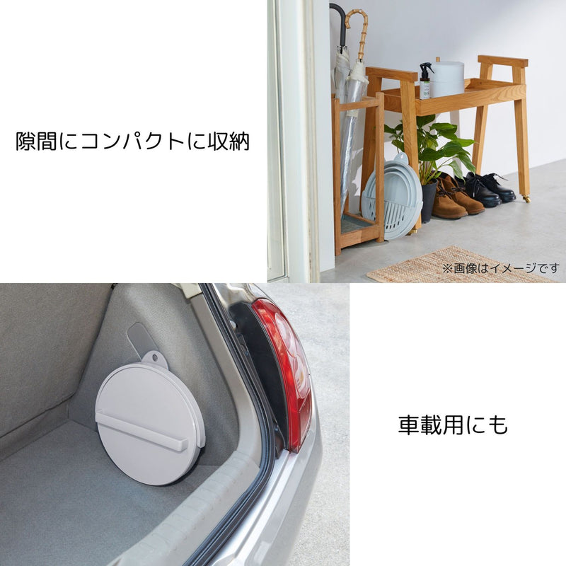 伊勢藤 おりたためるバケツ8L フタ付き I-642 グレー