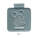 ミッキープレスベロア シングルクッション グレー