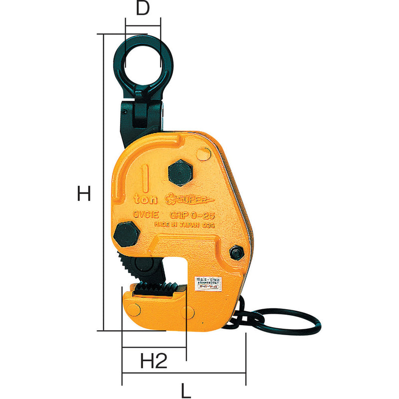 スーパー　自在型横吊クランプ（容量：０．５ｔｏｎ） メーカー直送 ▼返品・キャンセル不可【他商品との同時購入不可】