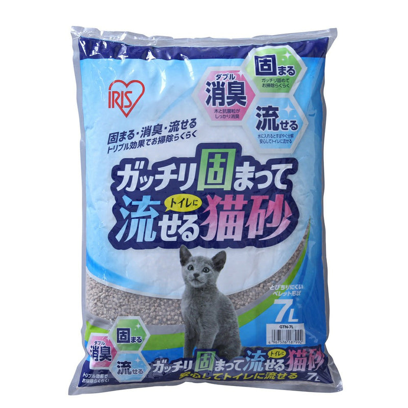 アイリスオーヤマ ガッチリ固まってトイレに流せる猫砂 7L