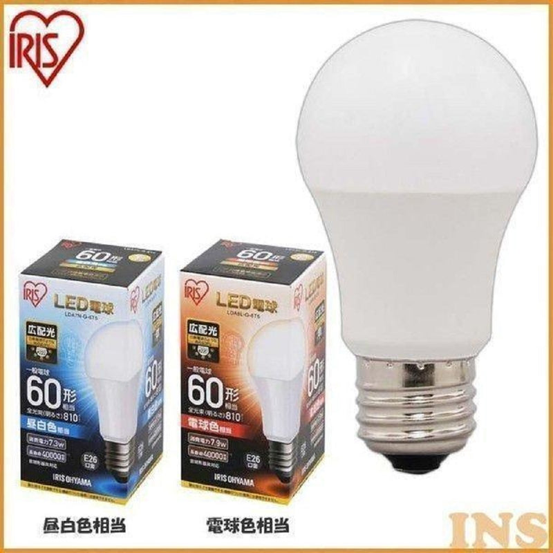 Iris Ohyama LED 灯泡 E26 60W 等效宽配光灯泡颜色