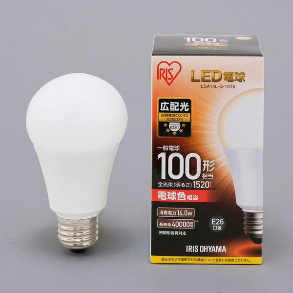 Iris Ohyama LED Bulb E26 Wide Light Distribution Bulb Color 100 Type (1520lm) LDA14L-G-10T5