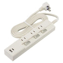 オーム電機 3個口節電タップPD対応タイプC，Aポート付き2m