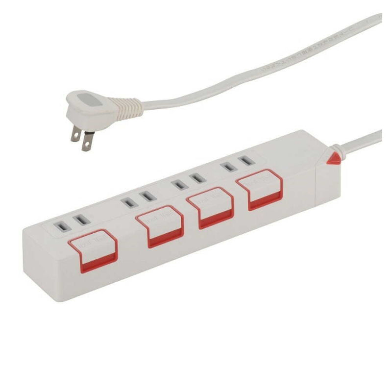 オーム電機 節電タップ 4個口 2.5m
