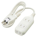 オーム電機 3個口タップ マグネット付き 1m