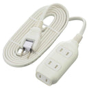 オーム電機 3個口タップ マグネット付き 2m