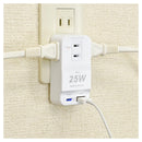 オーム電機 発煙ガード USB付タップ 3個口