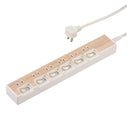 オーム電機 節電タップ 6個口 木目調 1.5m ホワイト