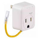 オーム電機 発煙ガード接地アダプター HS-TM1EHL3-W