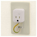 オーム電機 発煙ガード接地アダプター HS-TM1EHL3-W