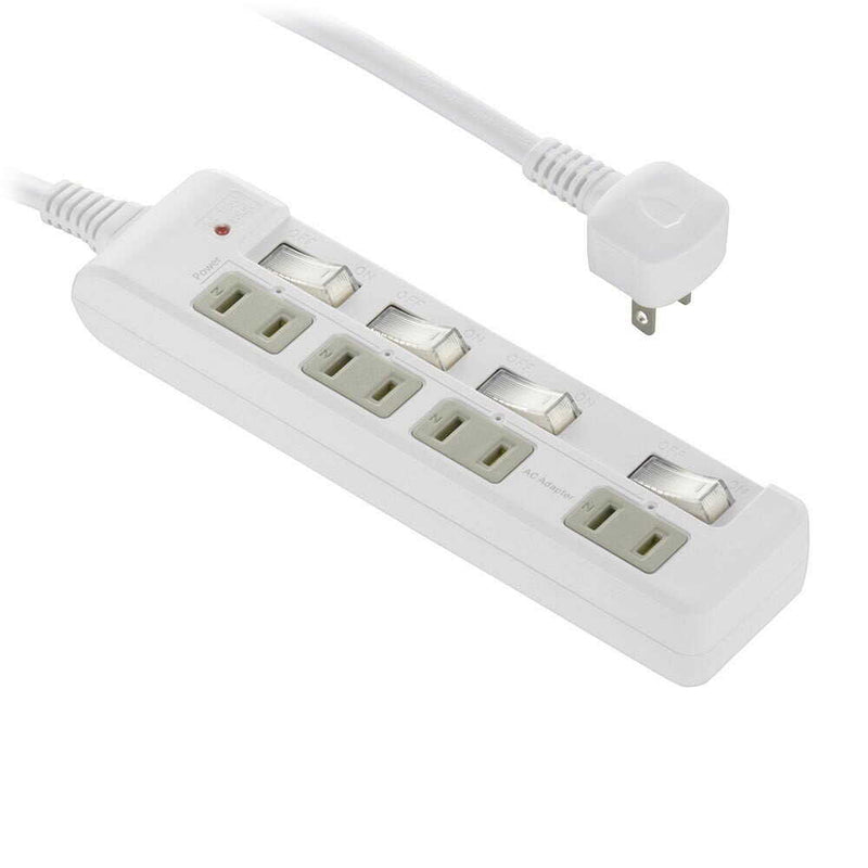 オーム電機 発煙ガード 節電タップ 雷ガード 4個口 2m