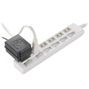 オーム電機 発煙ガード 節電タップ 雷ガード 6個口 2m