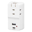 オーム電機 モバイルUSBタップ 雷ガード PD対応 20W