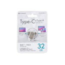 オーム電機 PCGEAR USBメモリーTypeC&TypeA対応 32GB 1個