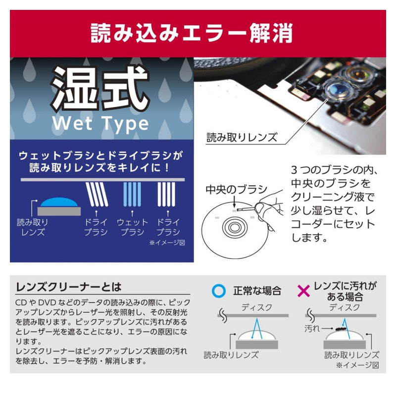 オーム電機 ブルーレイレンズクリーナー湿式映像ガイダンス付き