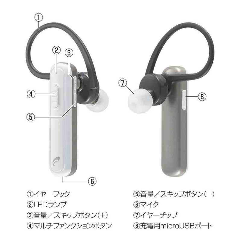 オーム電機 AudioCommワイヤレスシングルイヤホン