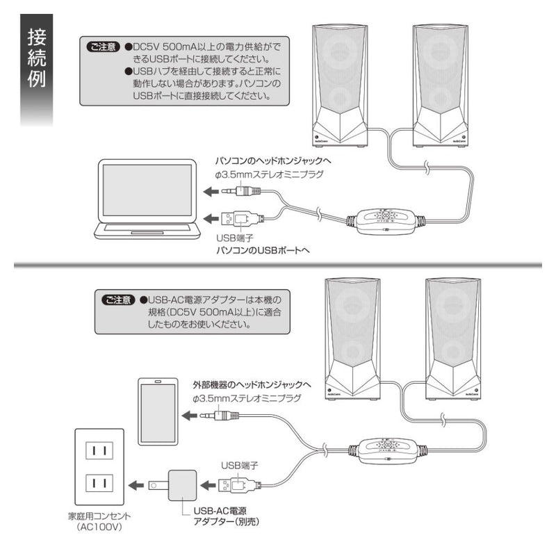 オーム電機 USB電源スピーカー LEDイルミネーション機能付