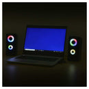 オーム電機 USB電源スピーカー LEDイルミネーション機能付 1セット