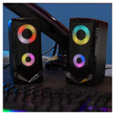 オーム電機 USB電源スピーカー LEDイルミネーション機能付 1セット