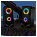 オーム電機 USB電源スピーカー LEDイルミネーション機能付 1セット