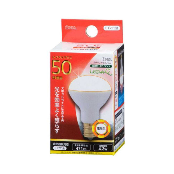 オーム電機 LED電球 ミニレフランプ形 E17 50形相当