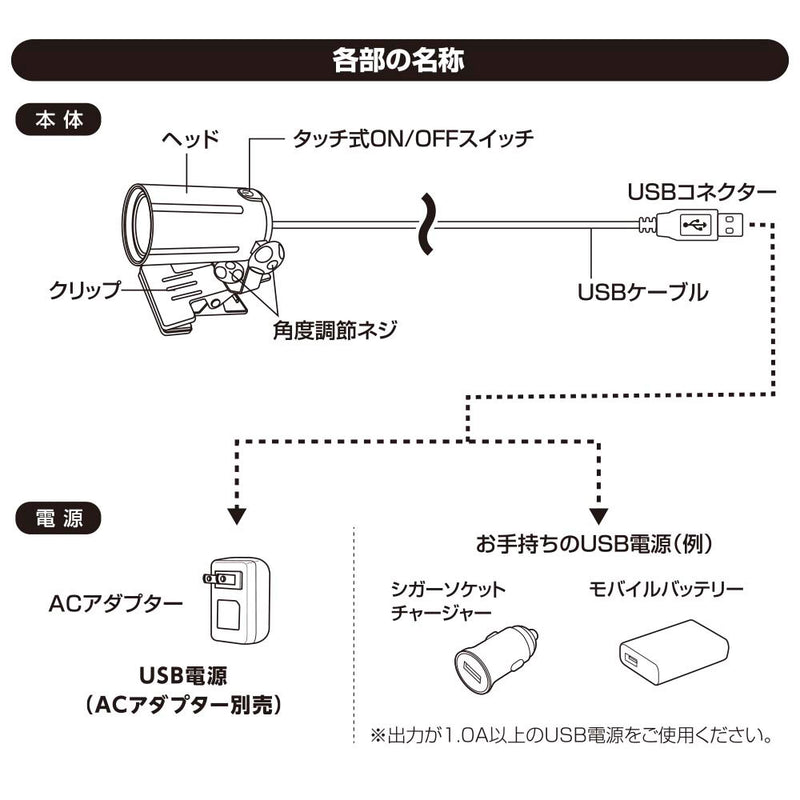 オーム電機 LEDクリップライト 昼白色