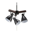 オーム電機 3灯ペンダントライト ブラック