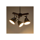 オーム電機 3灯ペンダントライト ブラック