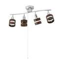 オーム電機 4灯シーリングライト ウッドリング